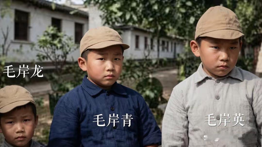 毛岸英、毛岸青、毛岸龙三兄弟在上海大同幼稚园的照片。这也应该是三兄弟唯一的一张合