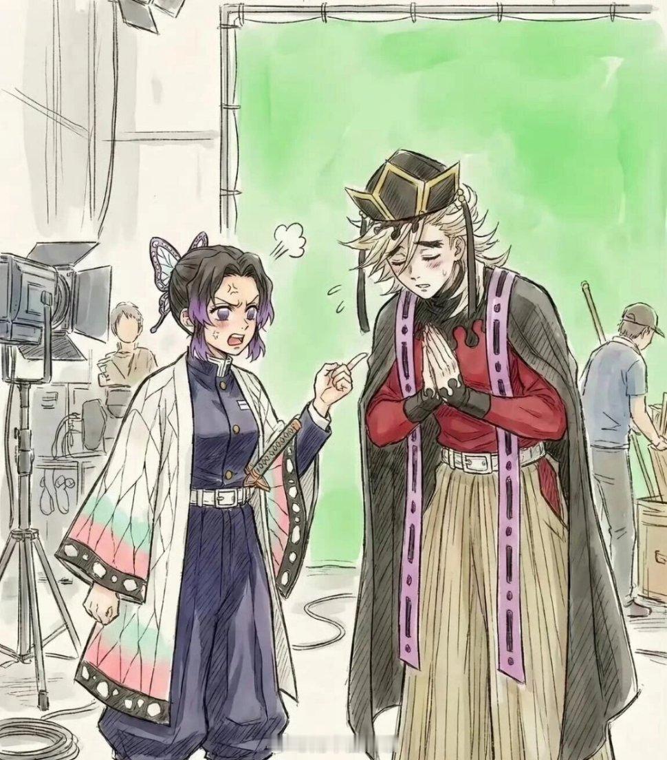 动漫动漫里那些伟大的杀青梗2025动漫嘉年华动漫点评团鬼灭之刃拍戏演员候场后台