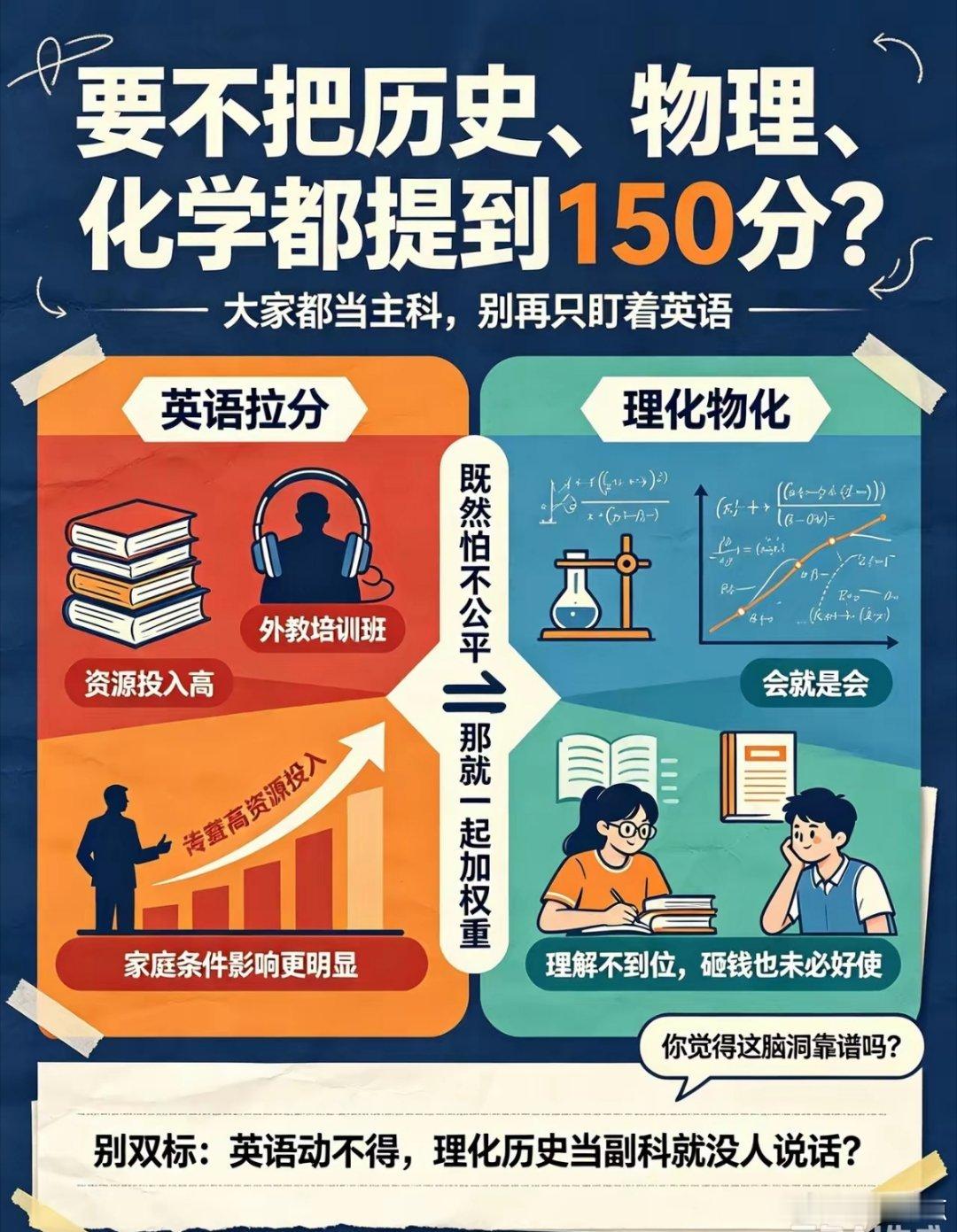 取消英语主科地位竟然那么多人反对，我看要不咱们直接把历史、物理、化学全部拉满到1