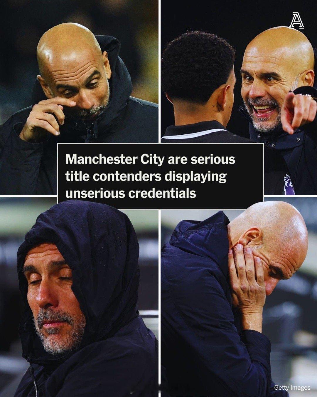 曼城在5:1领先的情况下被富勒姆连扳三球，比分最后变成了5；4。赛后瓜迪奥拉试图