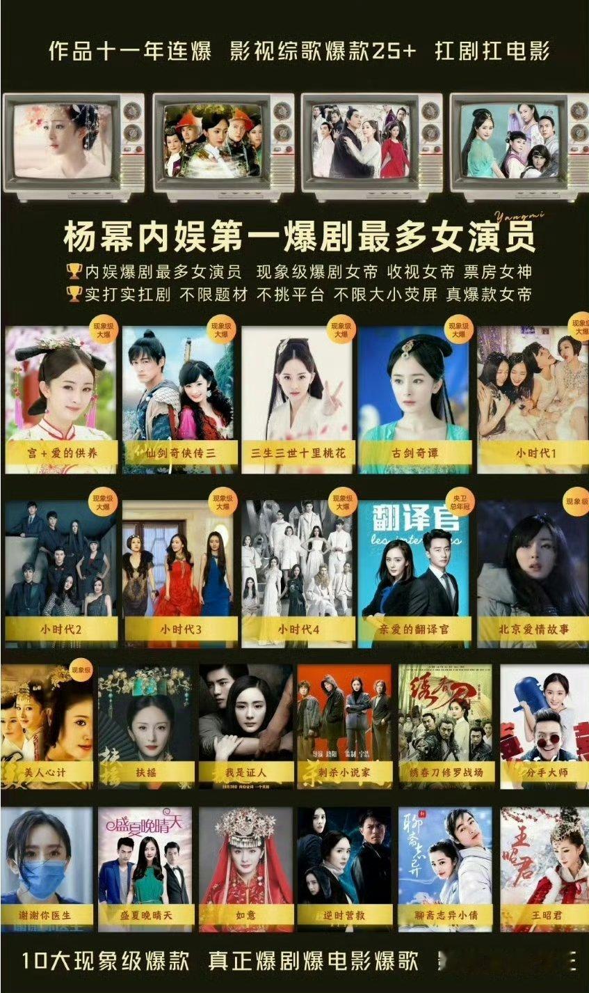 杨幂既有作品也有星光长红凭的从不是运气✨杨幂一路靠美貌撑场，用作品立身，影视