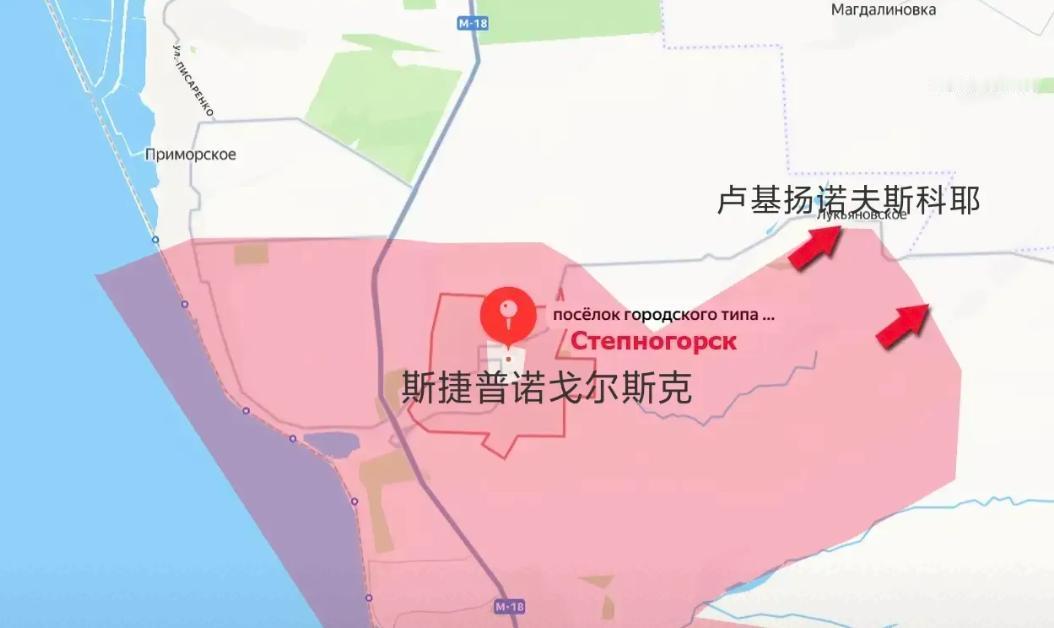 俄军第聂伯集群在扎波罗热州斯捷普诺戈尔斯克向东北方向推进了2.5公里，攻入卢基扬