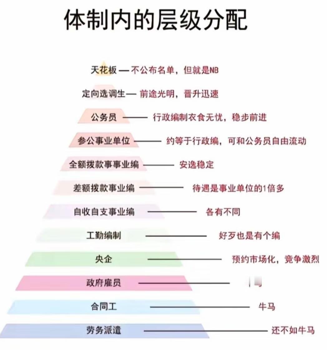 体制内层级分配图鉴：看清这些，才懂职场选择的门道在体制内打拼的人，对“层级