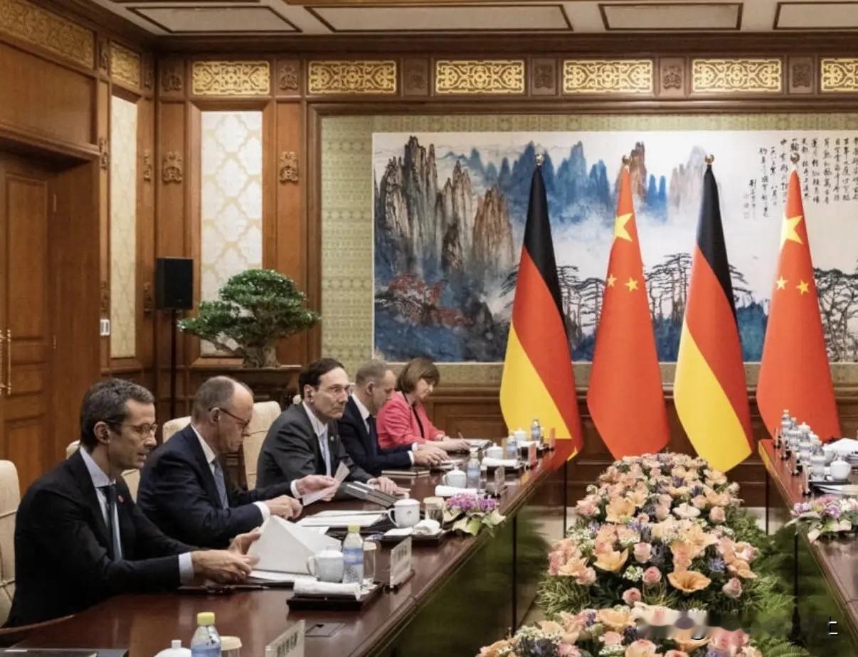 中德谈妥了！央视的报道画面中，会见中的默茨频频微笑，不断点头，看来对北京之行