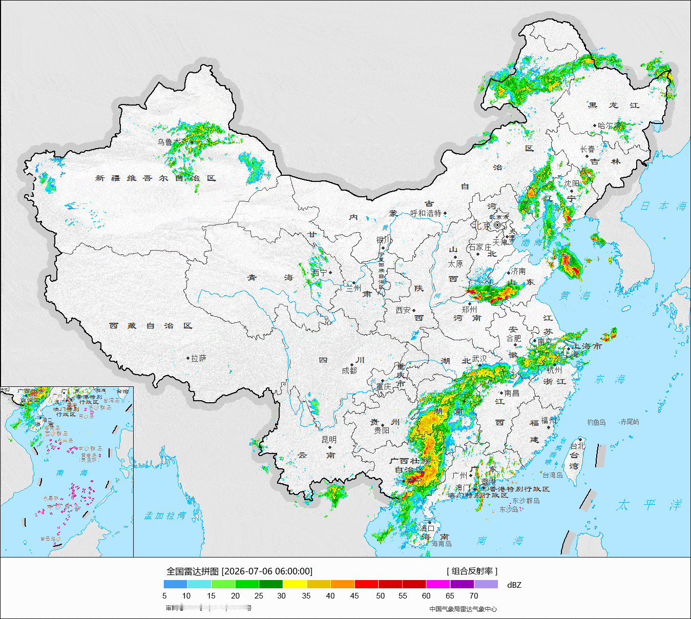 【强降雨】昨天到今晨，东北华北黄淮等地因为冷涡影响，出现时空不均对流降雨。而最强