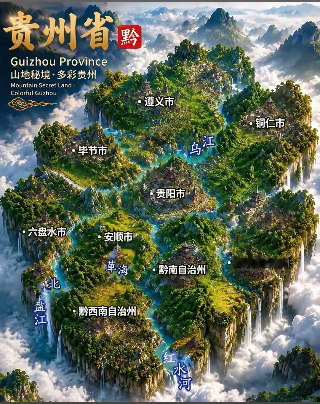 真是的贵州八山一水一分田。“八山一水一分田”是对贵州省地貌格局最经典的概括，意思