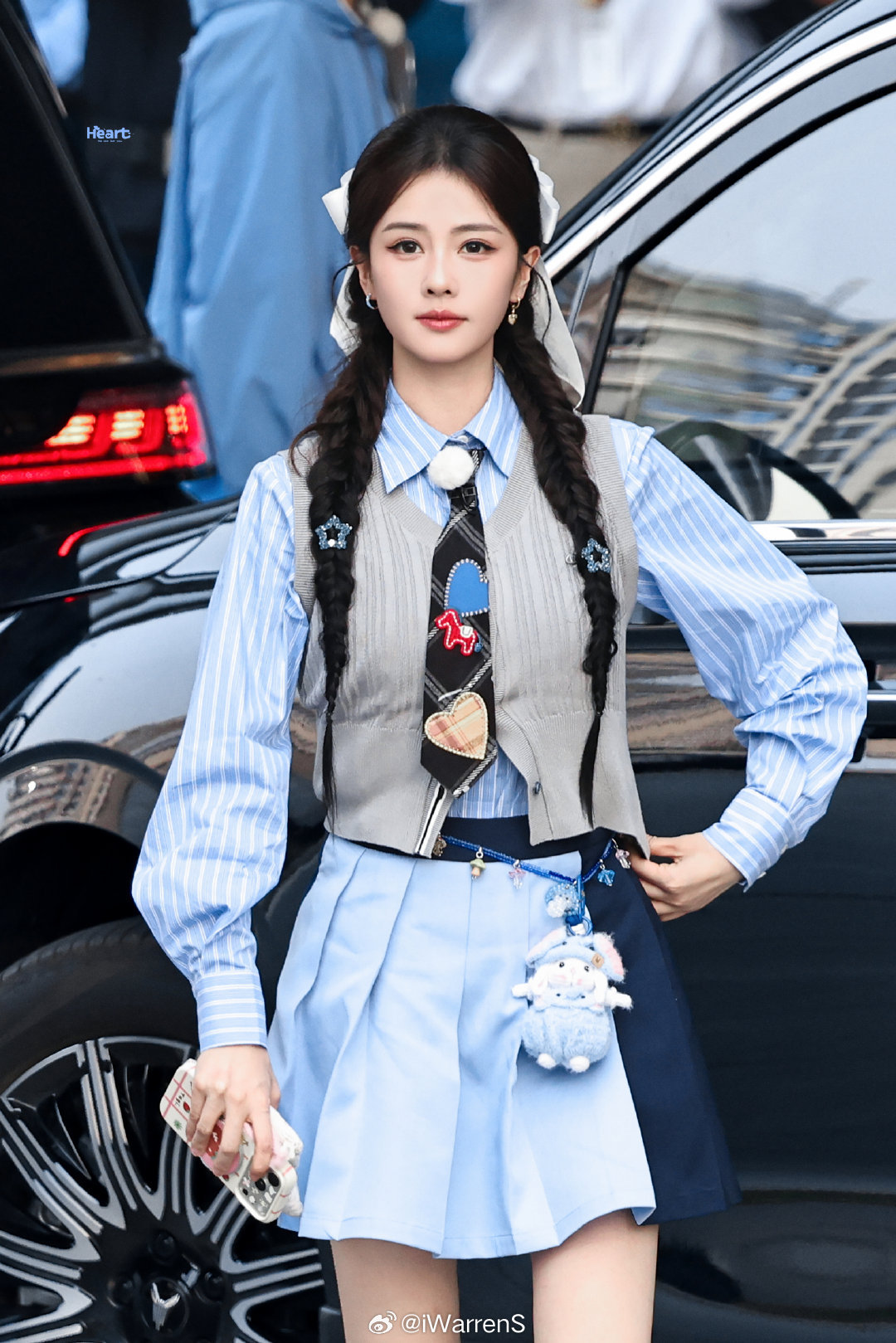 白鹿蓝色学院风制服造型奔跑吧新路透，太漂亮了吧！