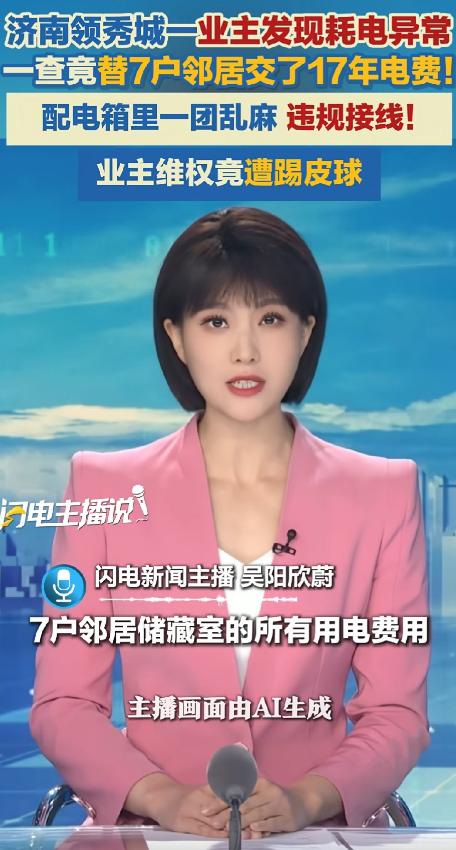6月28日报道，山东，殷女士发现自家地下室耗电异常，发现整整17年时间，7户邻居