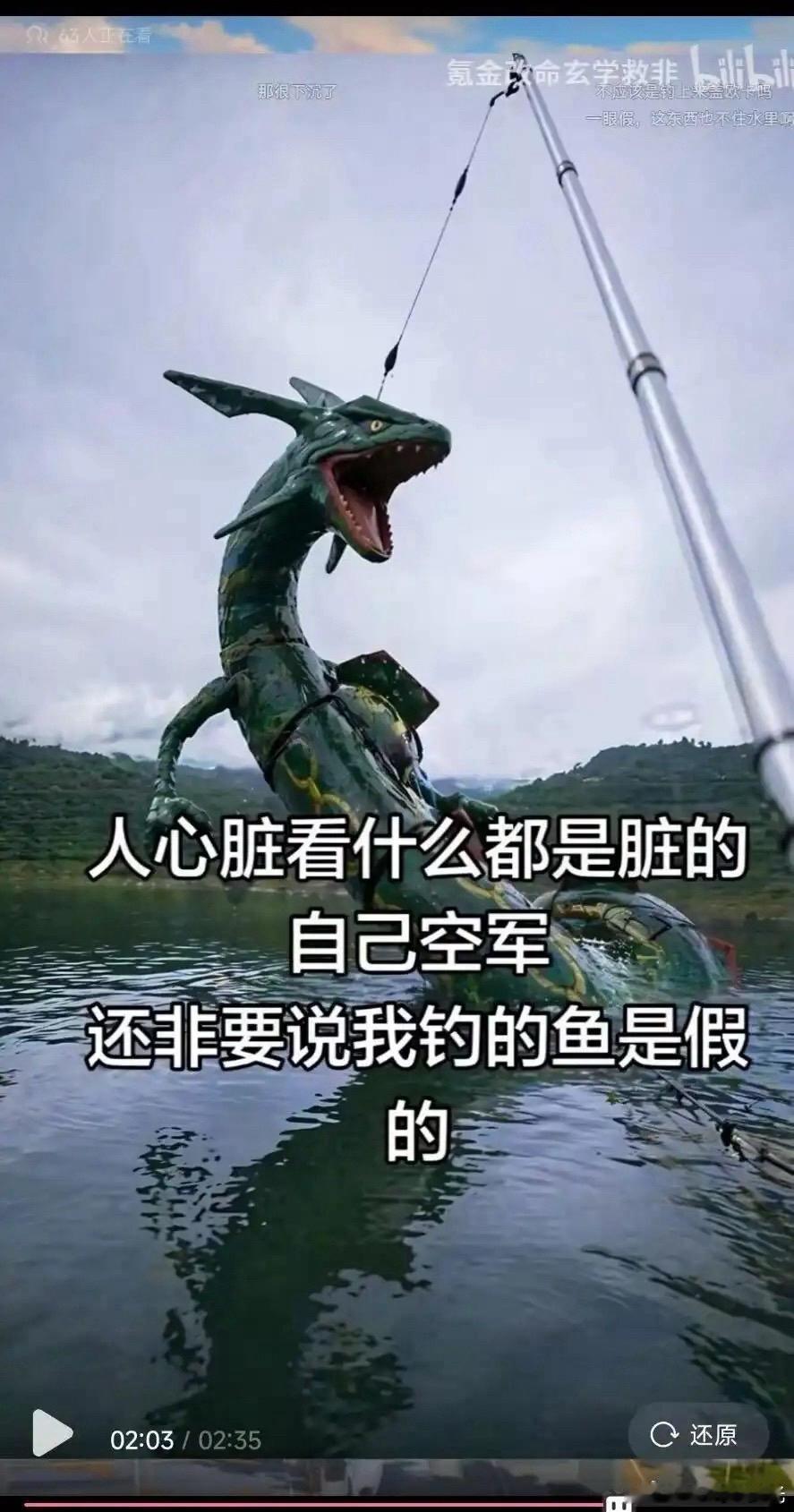 哥您误会了，我是说您钓的这个不是鱼，是钓了一条龙，太牛了！