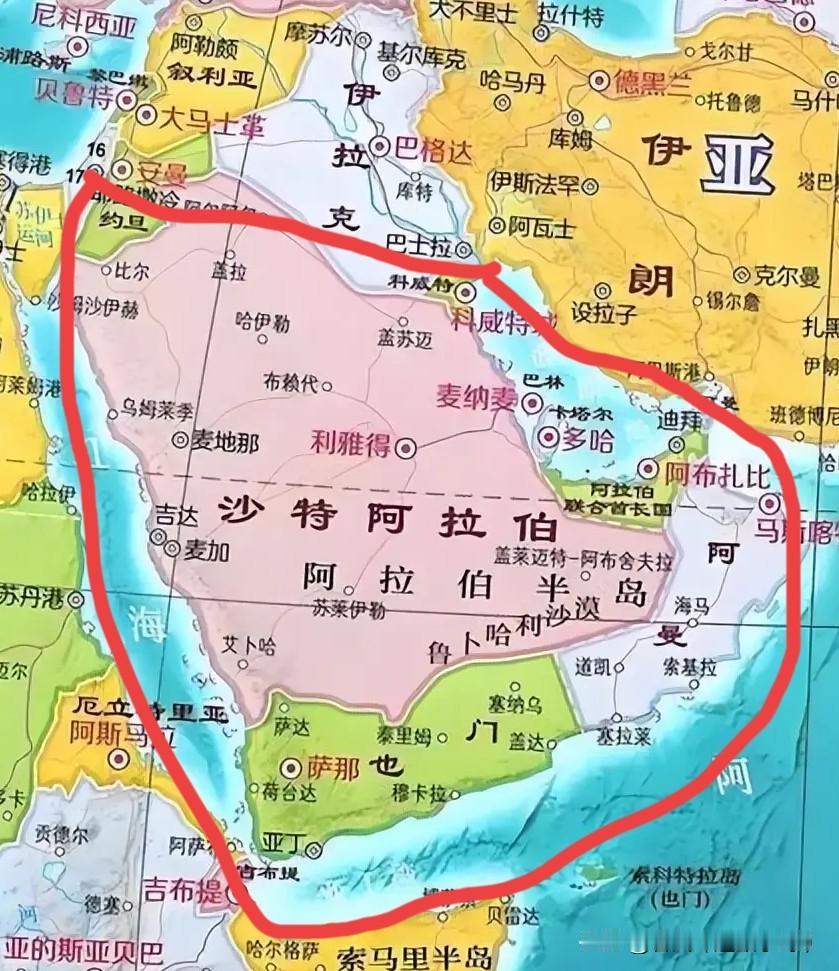 阿拉伯半岛是世界上最大的半岛，半岛上有：沙特阿拉伯，也门，阿曼，阿联酋，卡塔尔，
