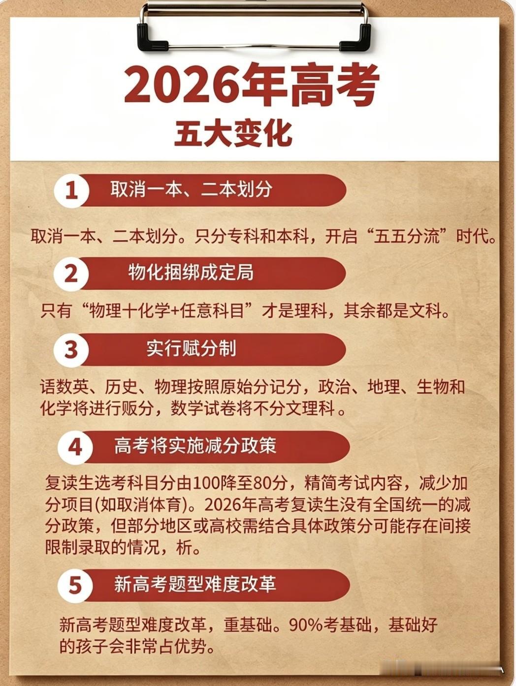 2026高考大变天！这5大变化家长考生必须知道，早看早准备☞☞2026年高