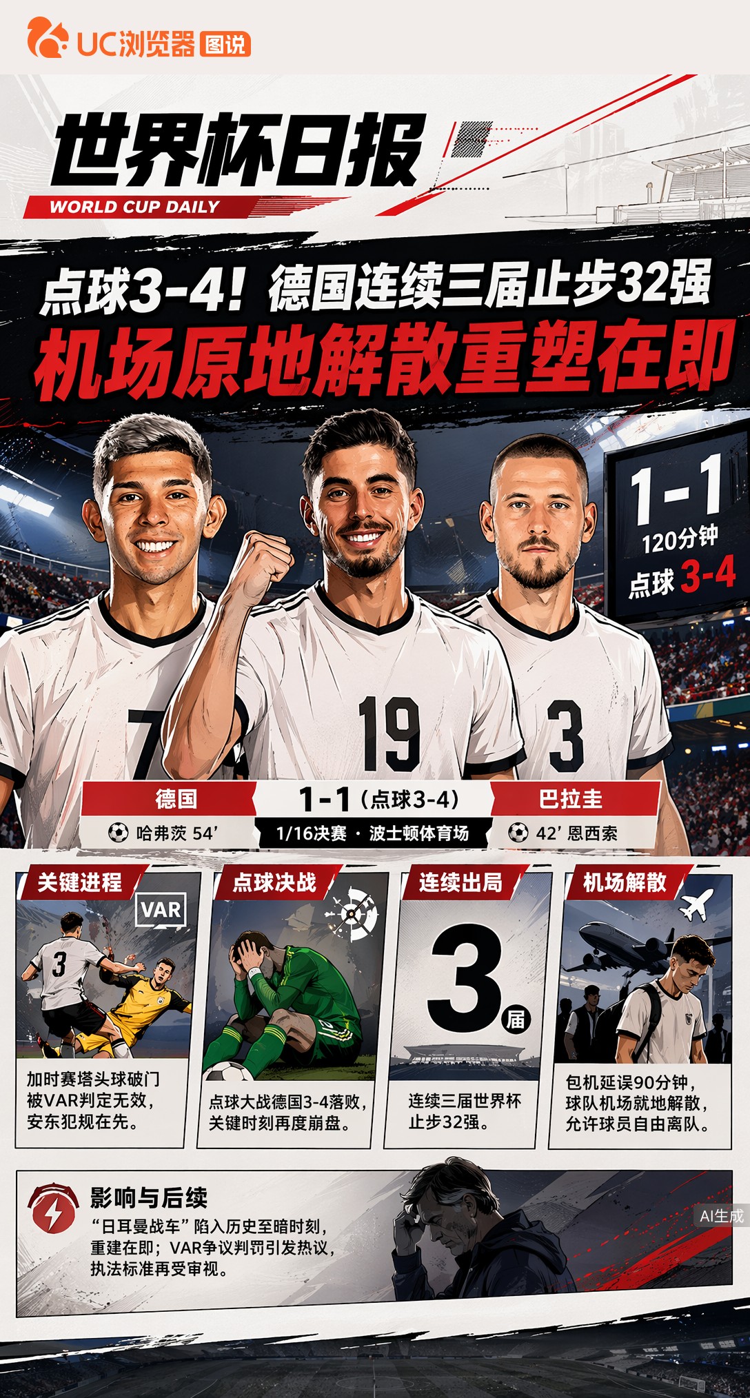 点球3-4！德国连续三届止步32强，机场原地解散重塑在即