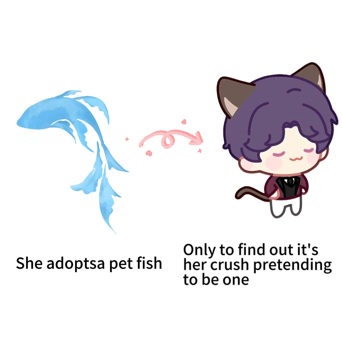 收养的小鱼竟然是crush假扮的😲🐟