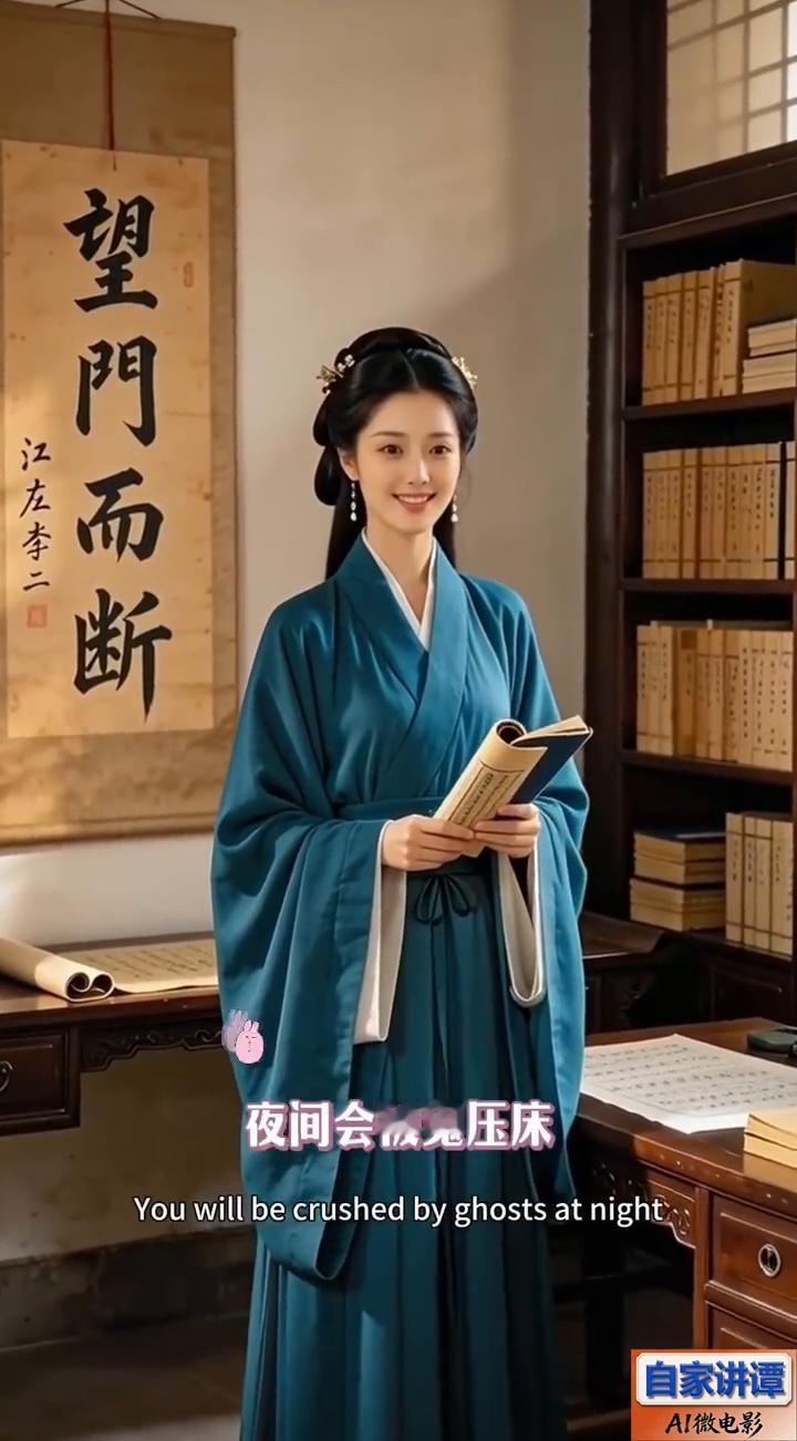 自家讲谭。卧榻对镜，心神不宁。玄学解释：镜子易招阴气，阳气不旺的人夜间会被鬼压