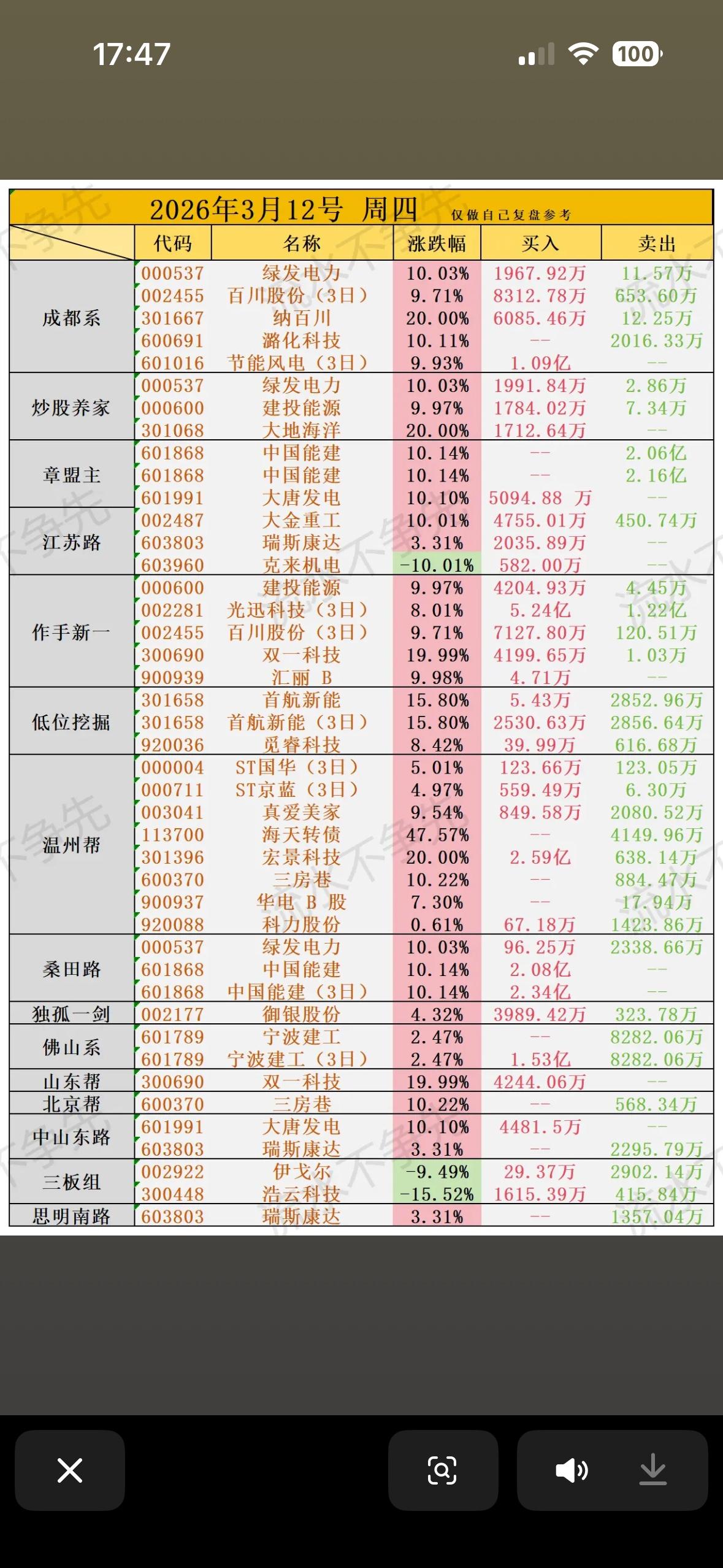 2026年3月12日的股市龙虎榜太有看头了。绿电领涨，科技股表现亮眼！当日沪