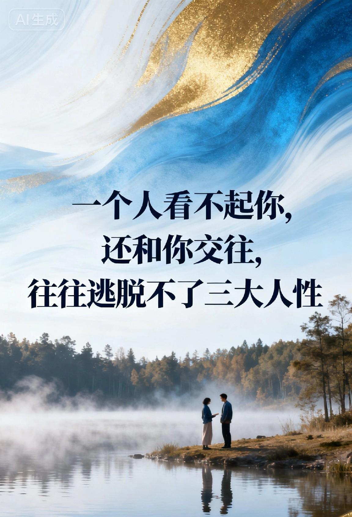 一个人看不起你，还和你交往，往往源自三大人性。一个人若看不起你，却还和你交往，