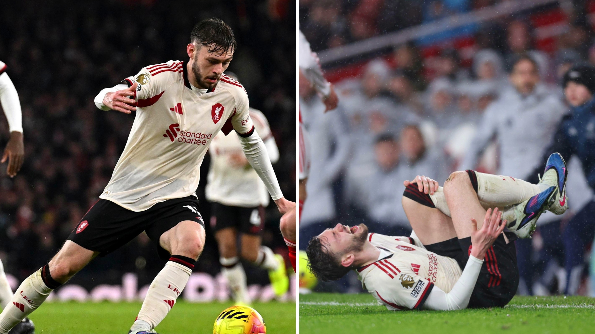 英媒报道，利物浦右后卫布拉德利在对阵阿森纳的比赛中遭受严重膝伤，已确定赛季报销。