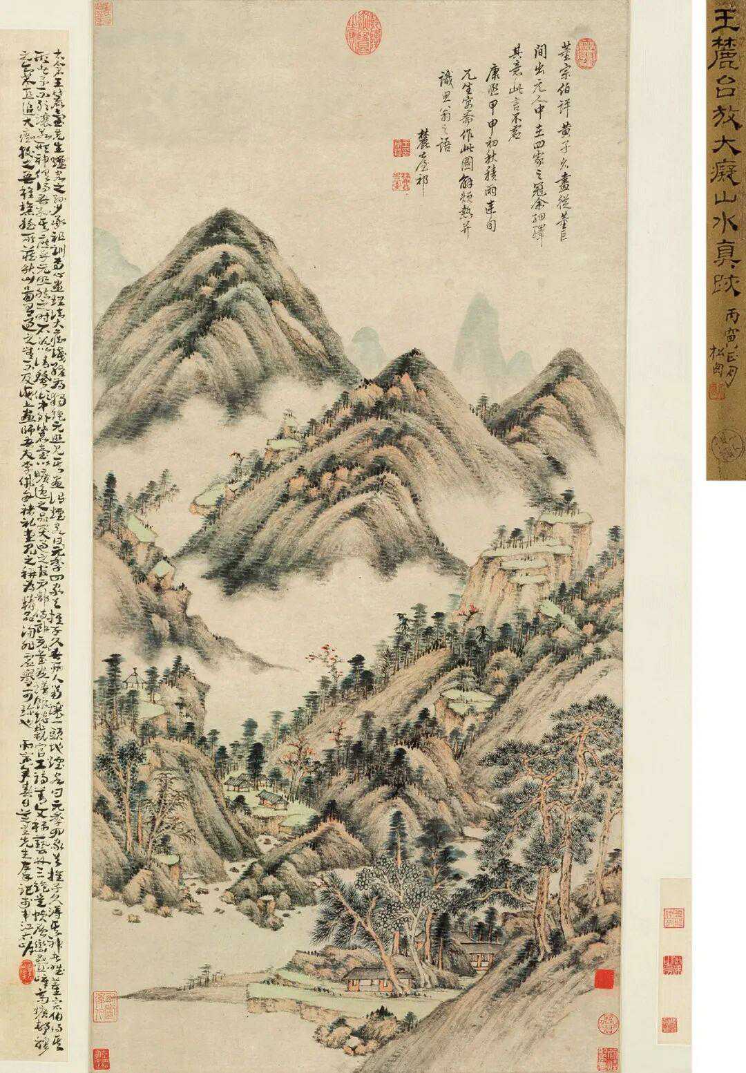 王原祁《仿大痴山水》，设色纸本105x52cm。这就是中国风遇见艺术