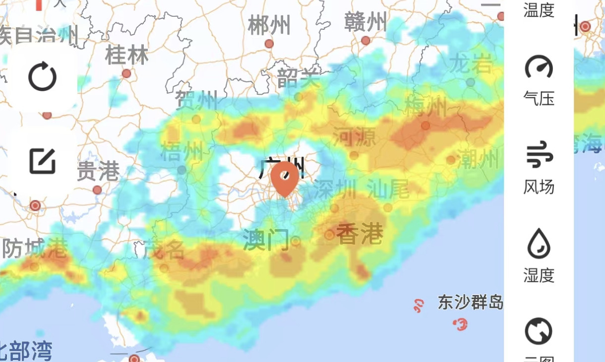 广东珠海暴雨红色预警深圳暴雨从这个图可以看得出来啊，当年古人为啥最开始在岭南省