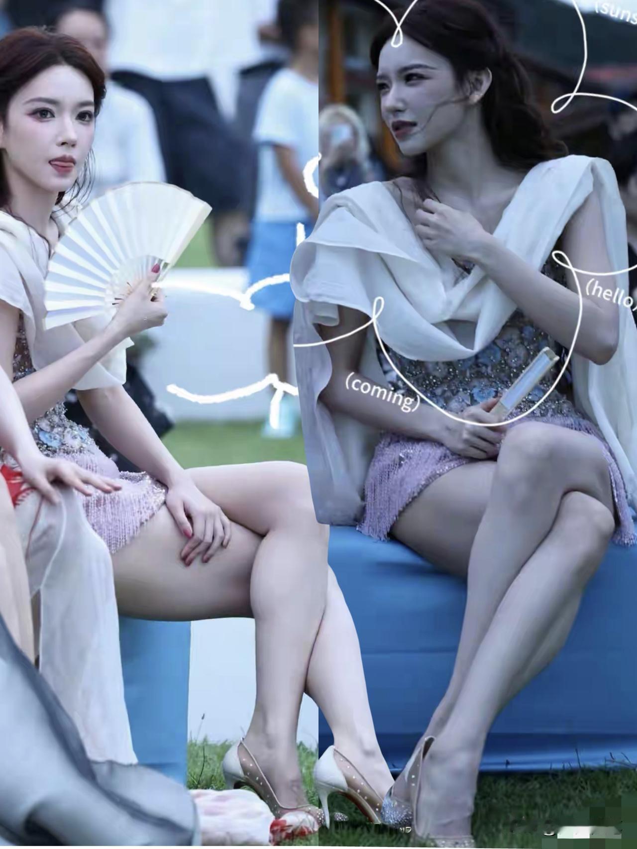 不得不说，她这脚弯曲的刚好，气质很出彩。
