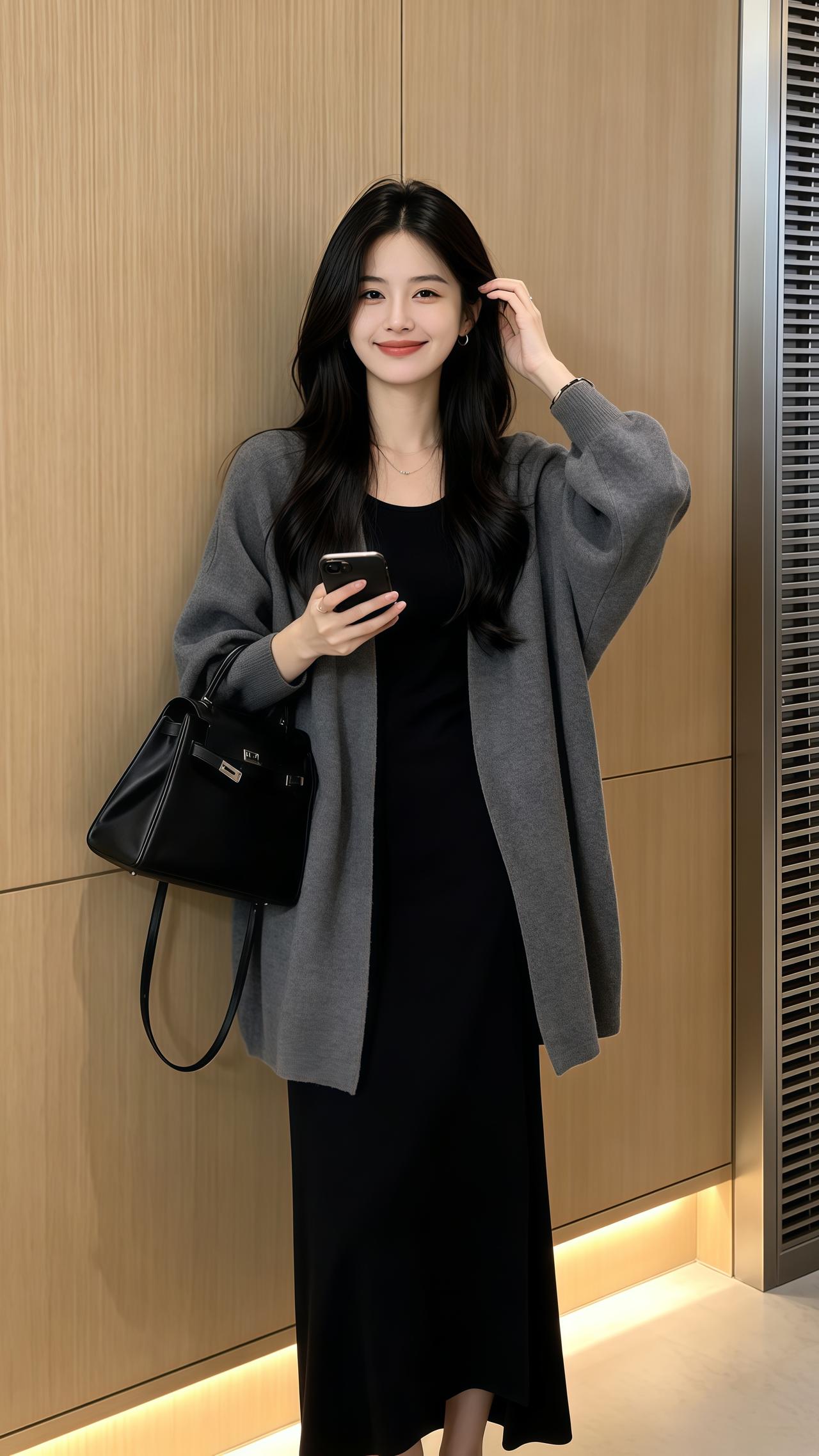 韩系通勤ootd今日份韩女穿搭日常穿搭分享今日份高智感look早秋姐感穿
