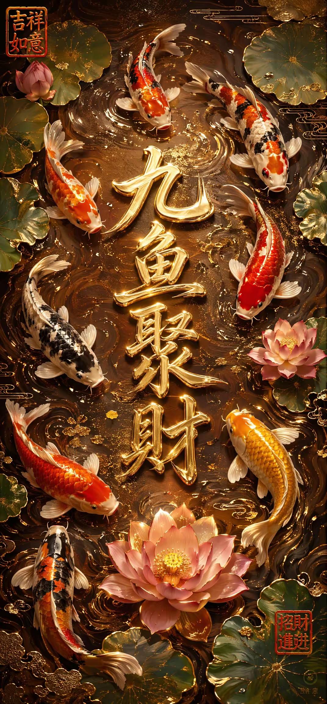 手机壁纸～八方聚财揽尽人间富贵，万事胜意伴岁岁朝夕，天官赐福常伴身旁，好运常驻，
