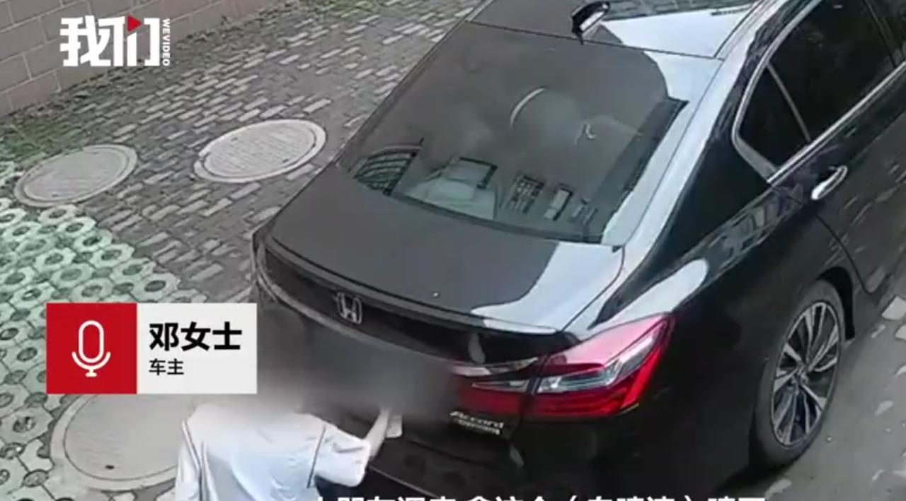 广东深圳，女子准备开车出门，突然发现车牌被喷黑，当时就慌了，还以为得罪了人，可查