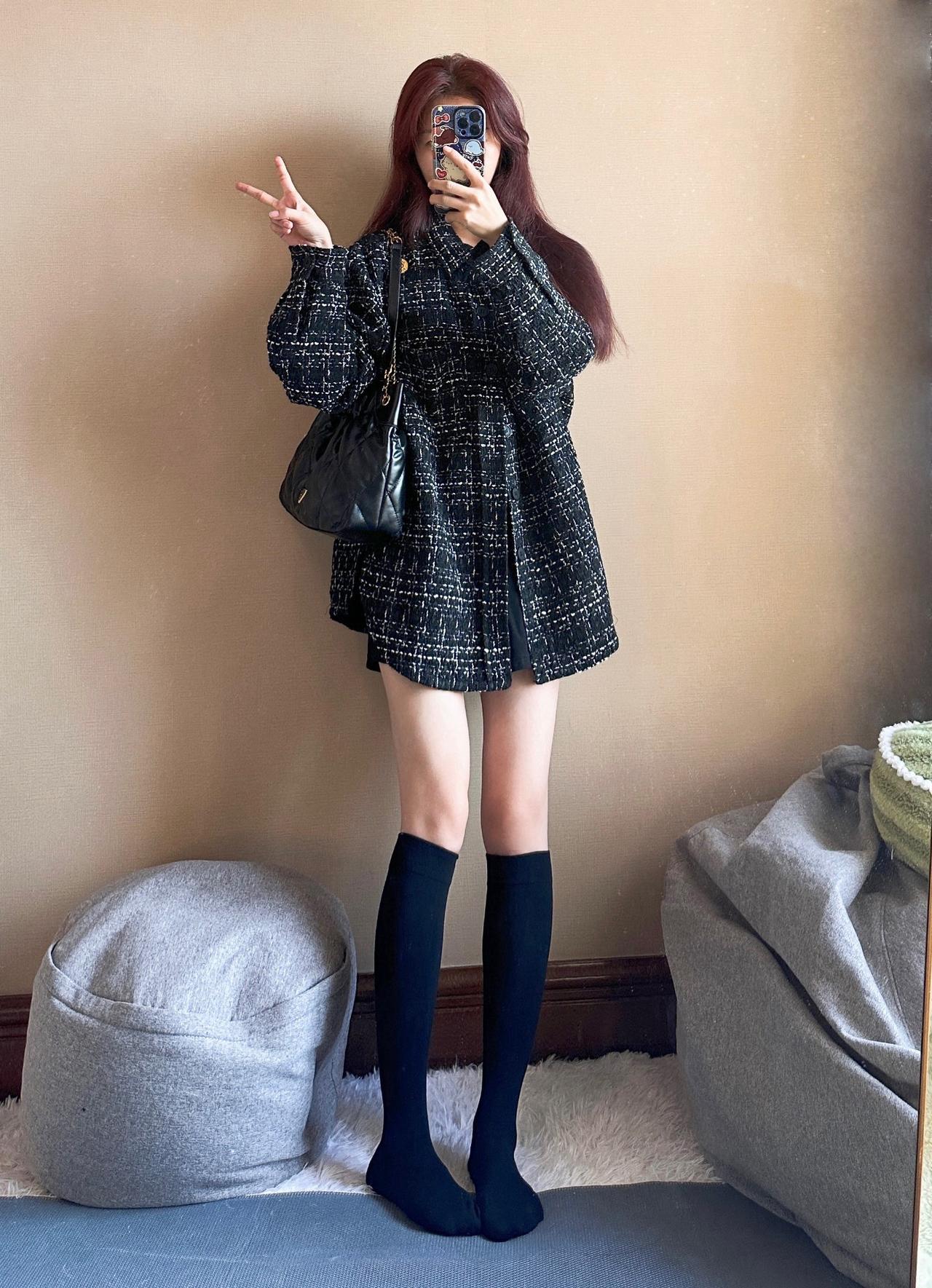 OOTD｜入秋过膝袜这么好穿吗？|||今日穿搭：外套➕过膝袜长款外套搭配中筒袜