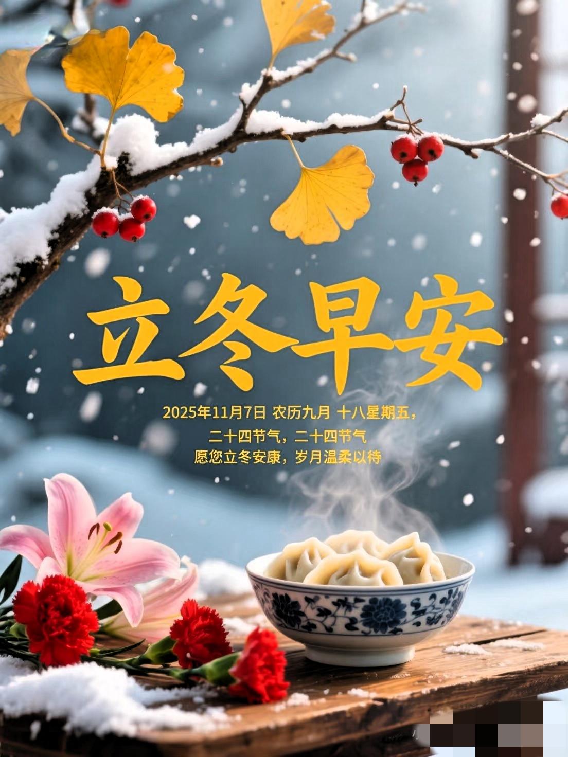 立冬伊始，寒意渐生1. 立冬添衣，暖食暖心🍂愿日子清欢，岁月安暖，事事皆如