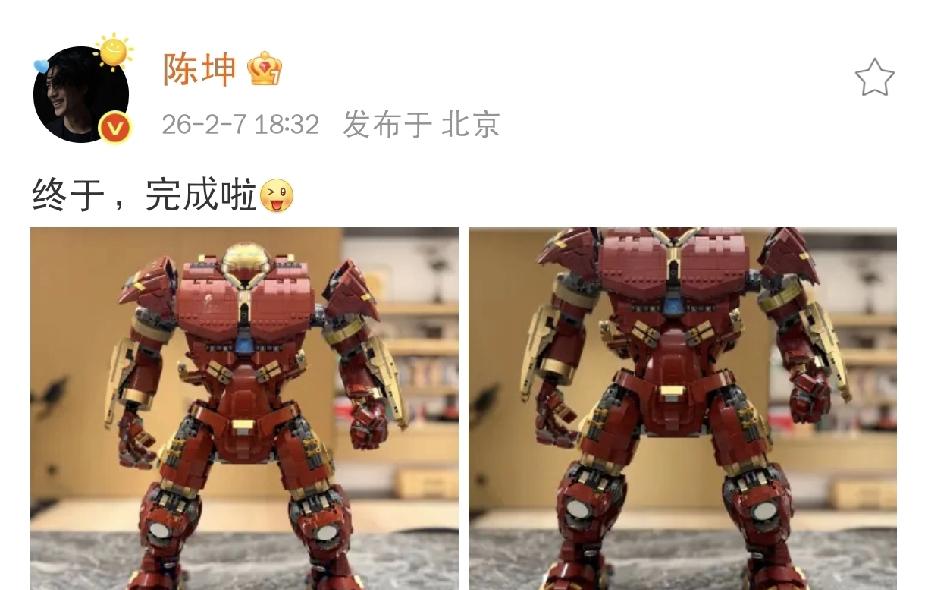 陈坤惊喜发文！26年2月7日晚上，陈坤惊喜发文！他在社交平台晒出一张照片，配文简