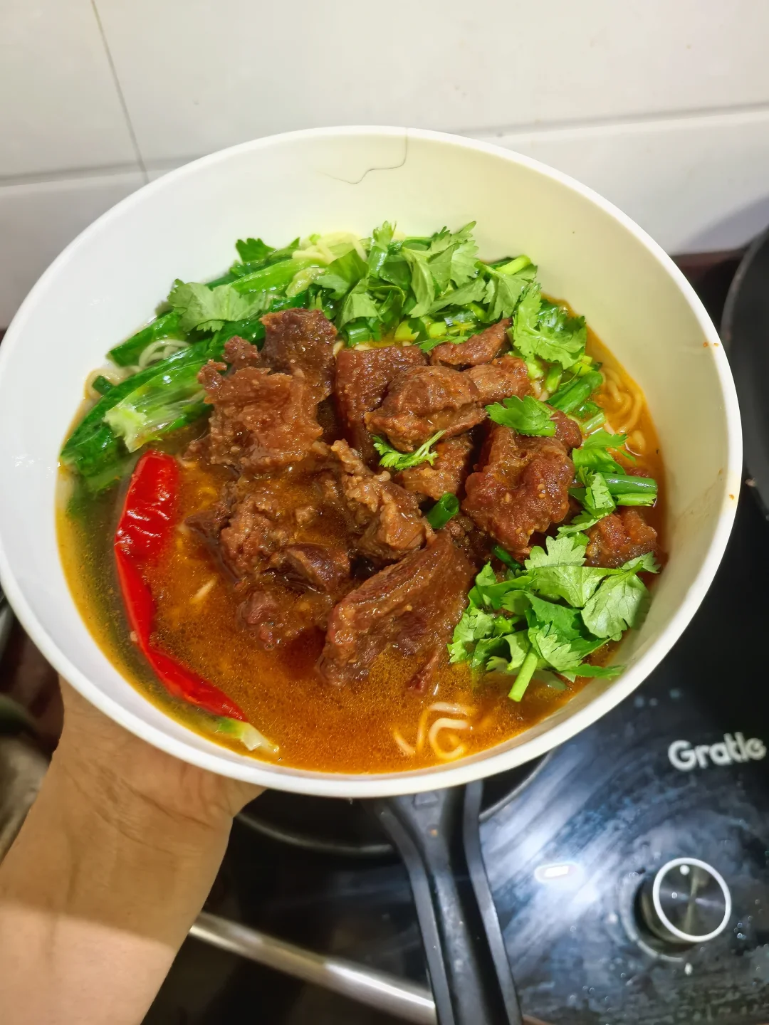 终于吃上了小时候梦寐以求的牛肉面了！