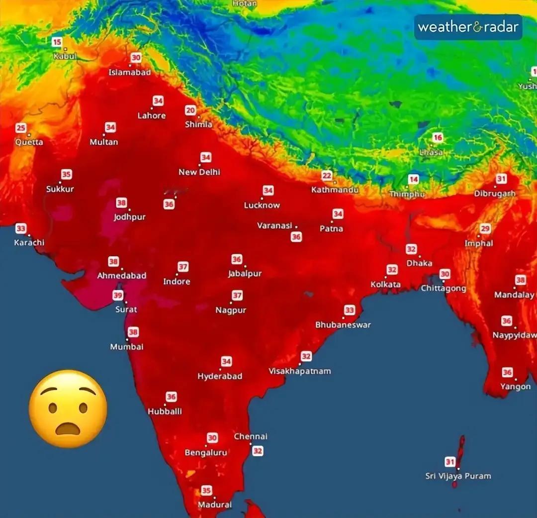 怪不得把印度白给我们都不要，才四、五月份，温度就超过了40℃，全球最高温的100