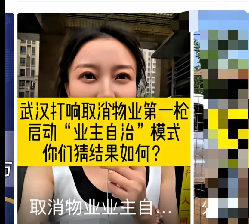 武汉打响“取消物业”第一枪，启动“业主自治”模式。他们不是替换物业公司，而是把物