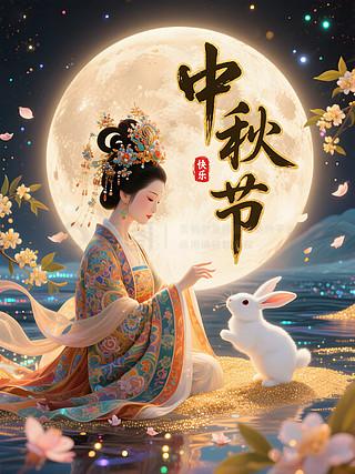中秋月夜又到碧空赏皓月倾听佳节咏情歌春夏秋冬又一年四季轮回快如梭岁