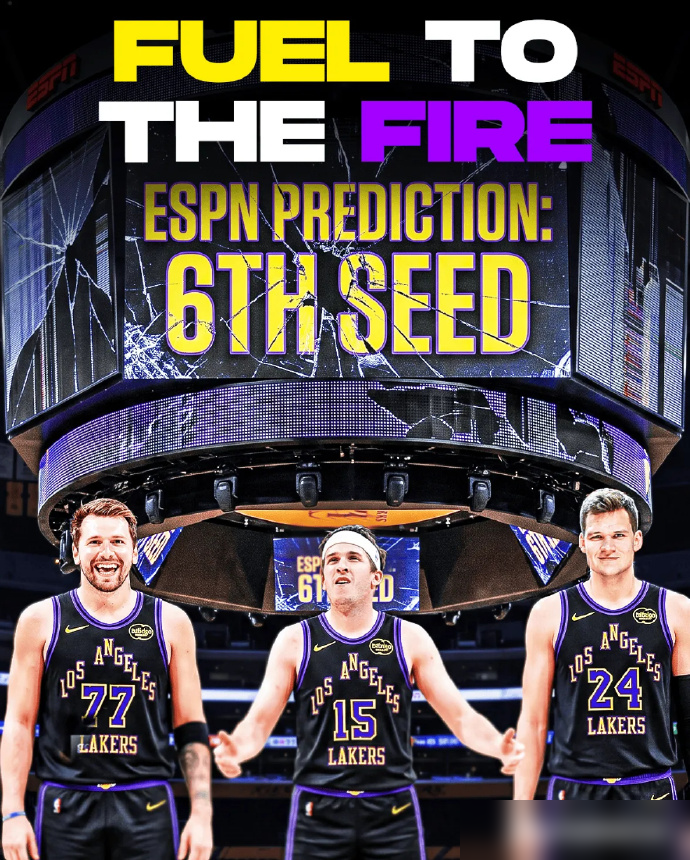 拥有27岁巅峰东契奇的湖人，竟被ESPN公开打上了全联盟最令人失望球队的耻辱标签。最新预测里，马刺、