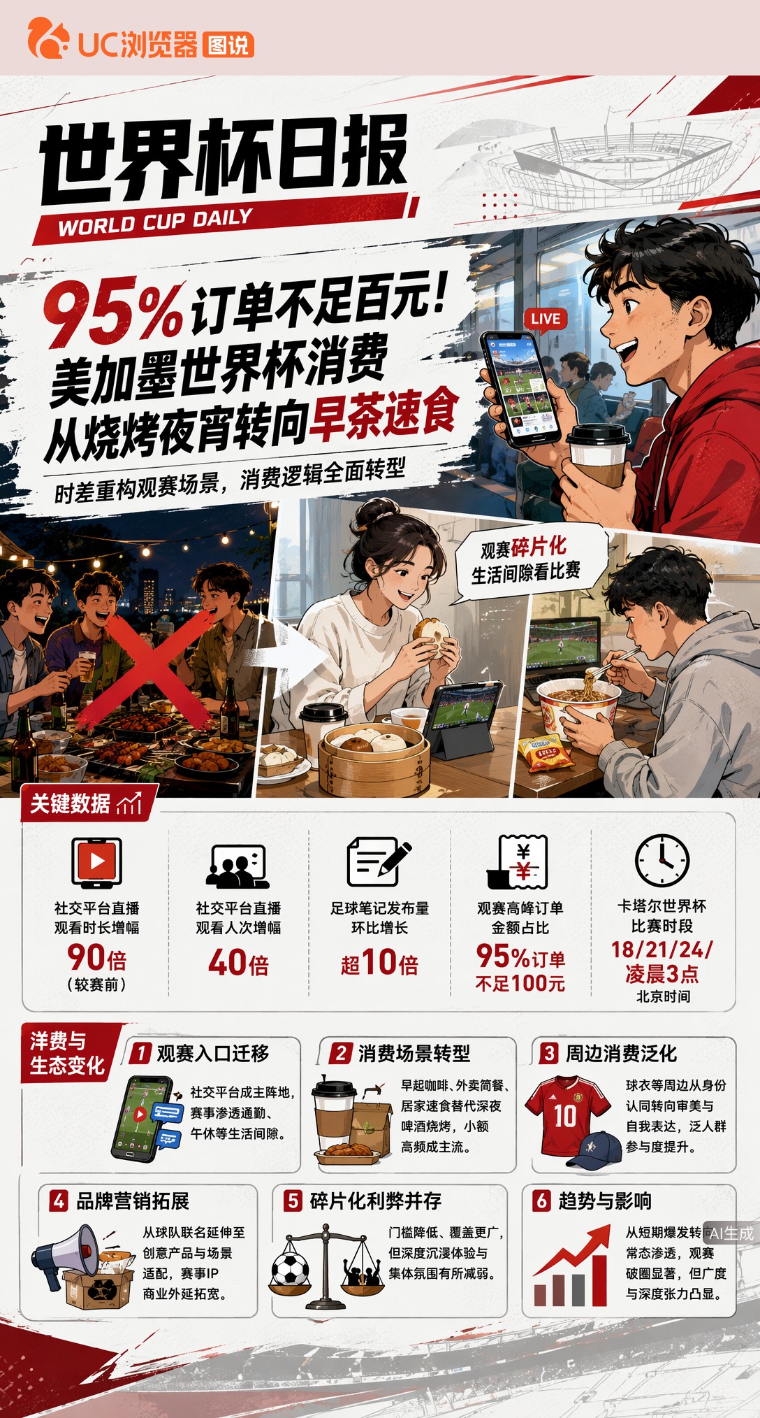 95%订单不足百元！美加墨世界杯消费从烧烤夜宵转向早茶速食