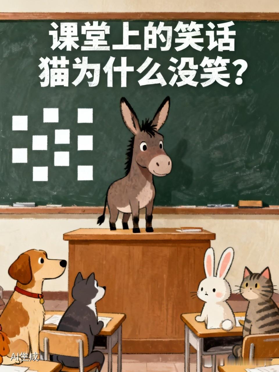 在课堂上，有位语文老师为了活跃气氛，给同学们讲一个笑话。说同学们，有一群动物聚在