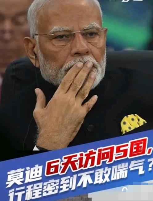 莫迪六天访问了五个国家，忙的脚不沾地。先是跑去阿联酋，然后是荷兰，瑞典，紧接着是