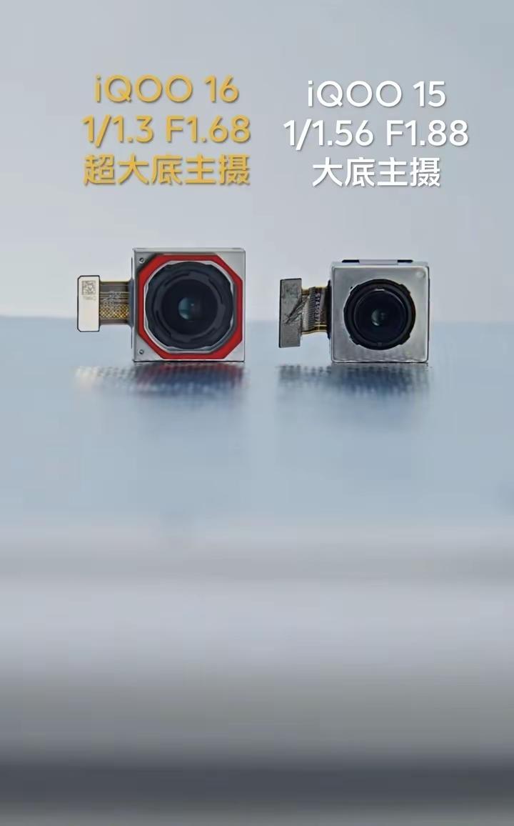 iQOO16影像全面升级，主摄采用1/1.3英寸大底使进光量提升79%，并搭载5000万索尼潜望长焦