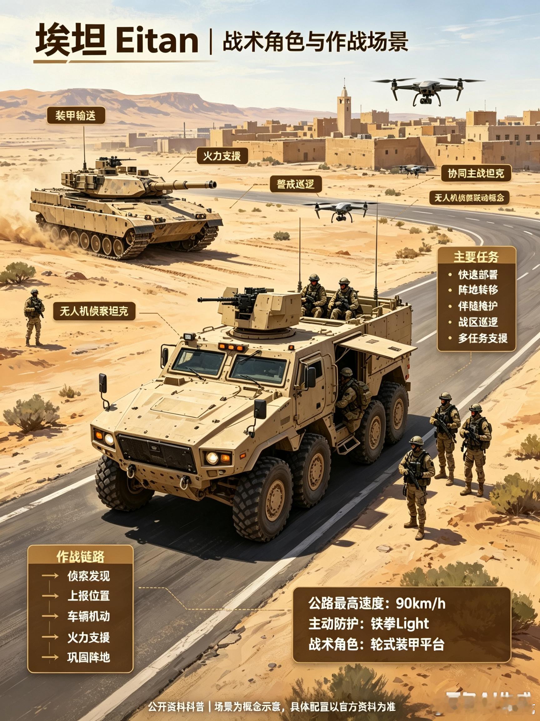 埃坦Eitan｜以色列新一代8×8轮式装甲平台当坦克专注攻坚突击，轮式装甲平台承