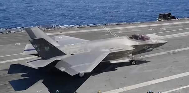 还是被美国领先了，听说是福特号率先实现弹射五代机，可是没有成功，F35C掉海里