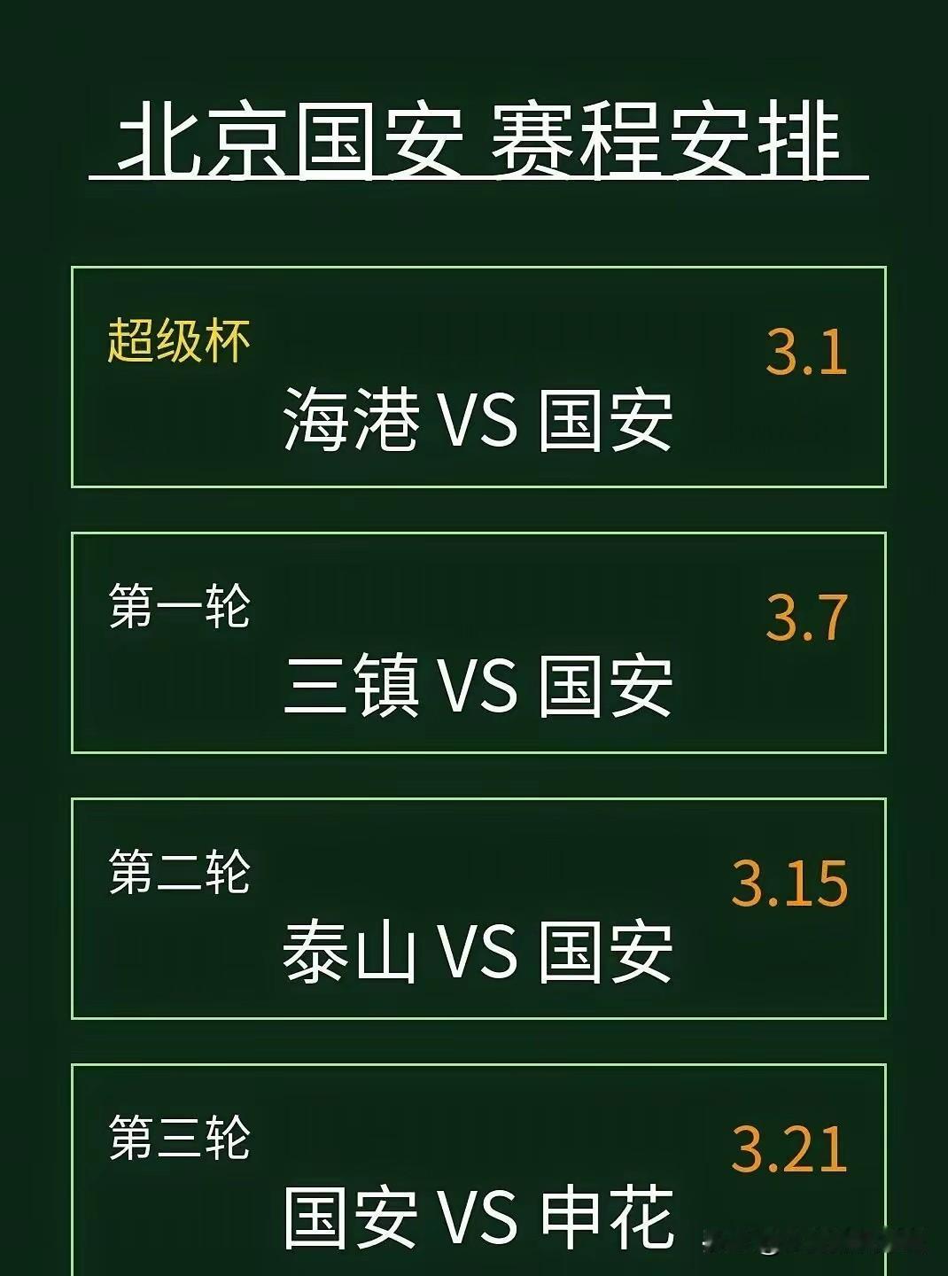 看来国安联赛首轮客战三镇想要赢球有点难啊