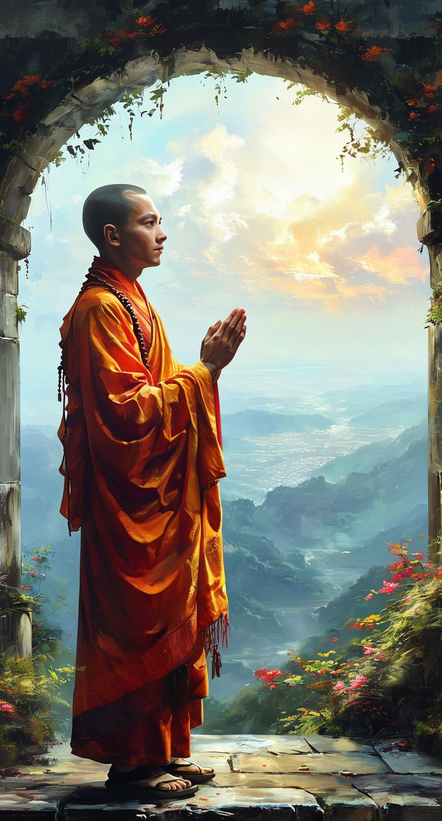 《愣严经》卷五(三)31阿难众生蒙佛教，智慧圆满疑未消。合掌顶礼心诚问，