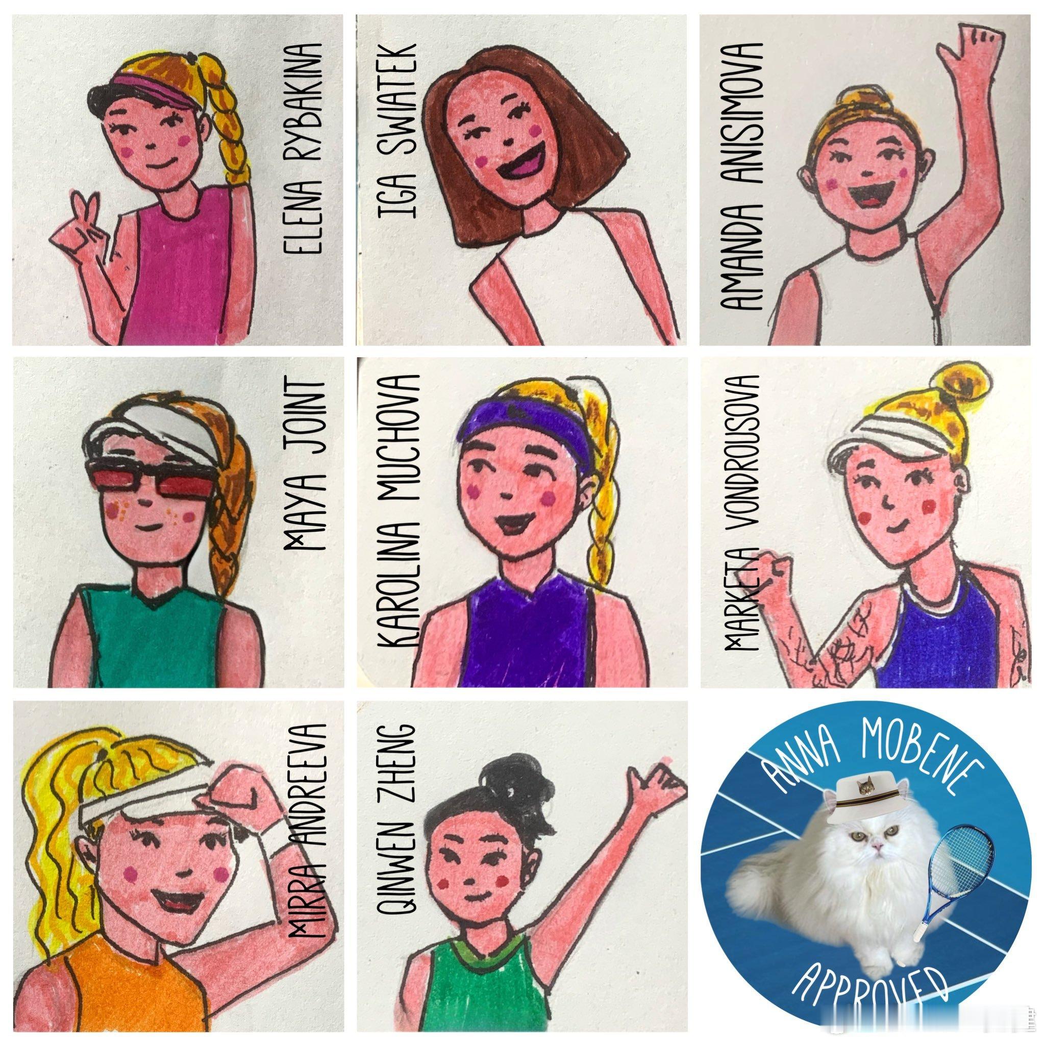 太可爱了外国网友画的网坛名将，谁最像？有郑钦文澳网2026