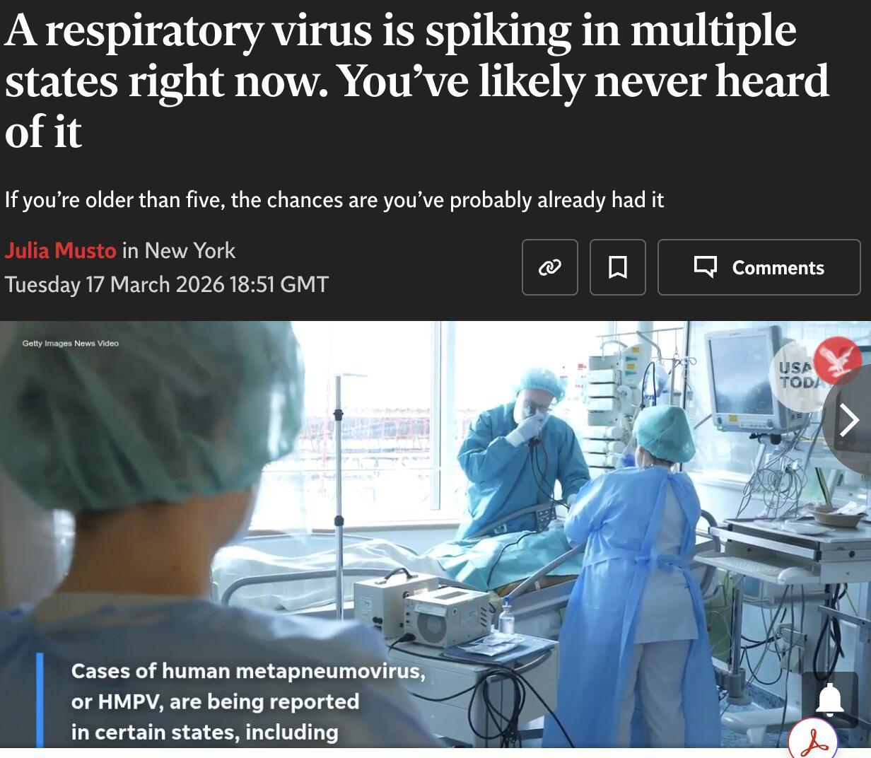 美国那边最近有个病毒，叫“人类偏肺病毒”（简称HMPV），又开始冒头了，在佐治亚