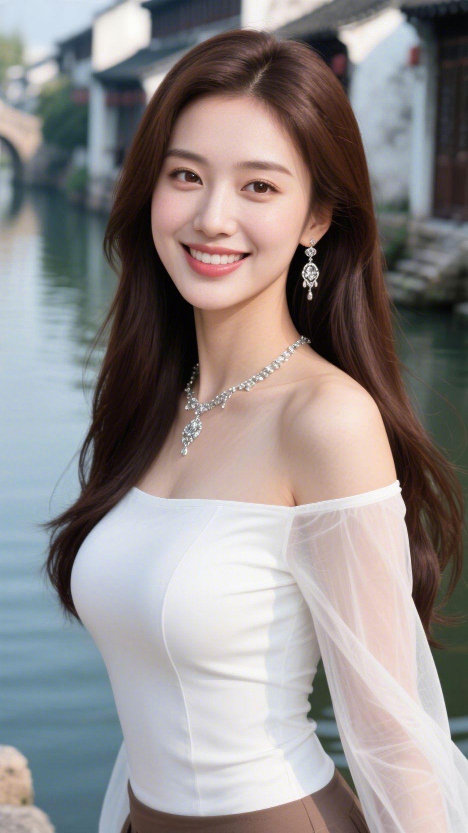 江南温柔序临水而立，江南的风裹着清浅水汽，轻绕身侧。白墙黛瓦错落成韵，流水