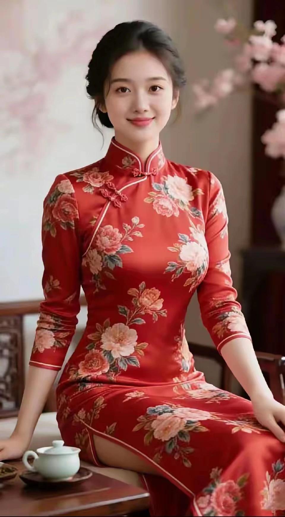 千娇百媚，国色天姿。红襟花韵，锦缎凝香。眉清目秀，美若冠玉。花容月貌，