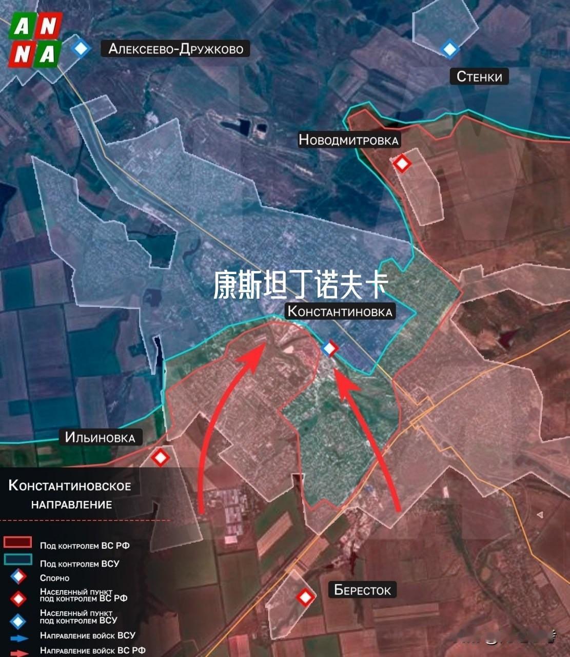 俄军突入康斯坦丁诺夫卡市中心工业区，乌军面临被围风险得益于过去几天在西南方向
