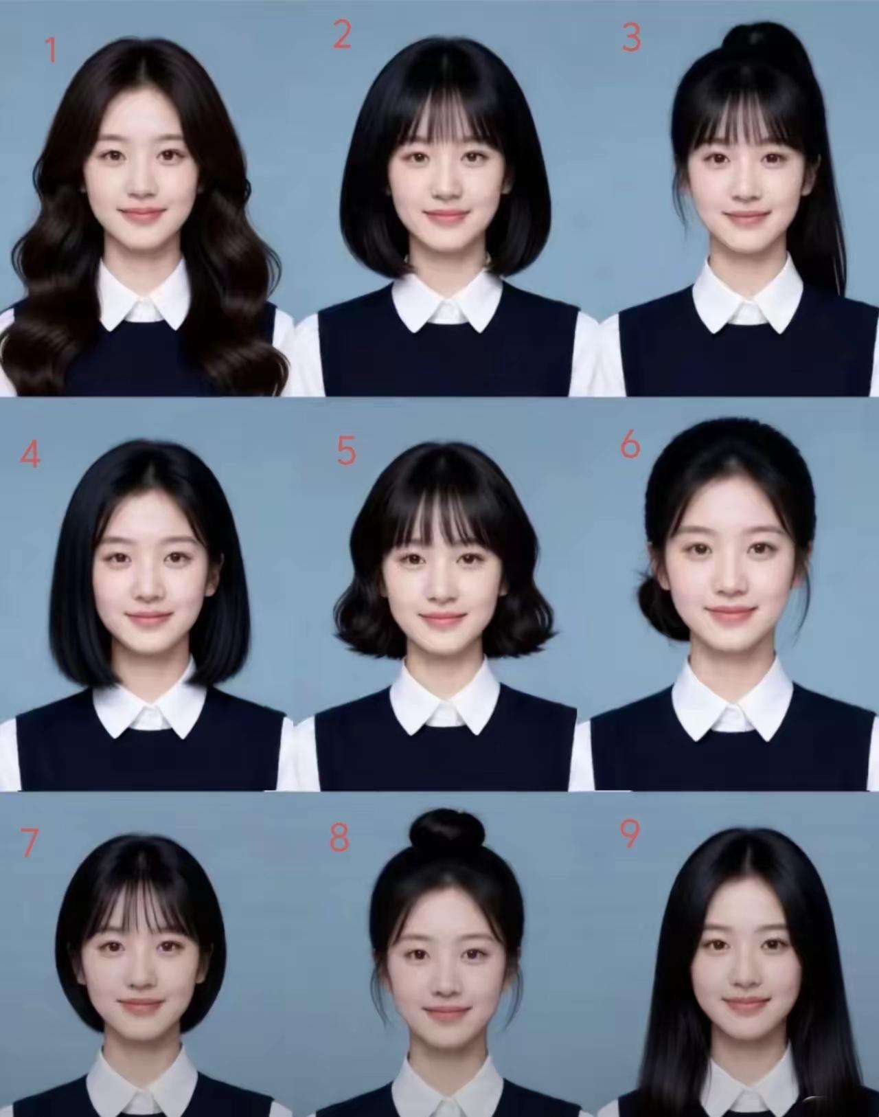 9种发型，直觉告诉我，几号发型最好看？