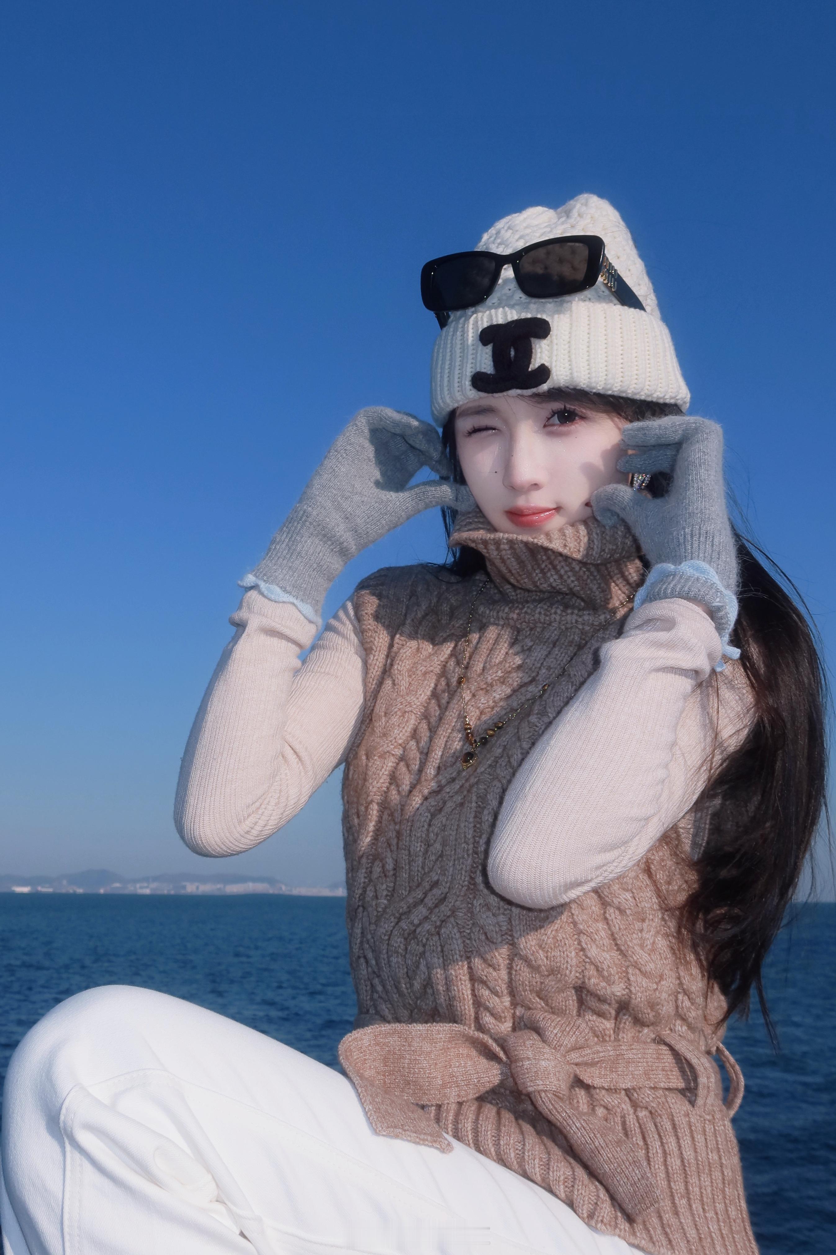 冬日海边乐乐宝车模大连